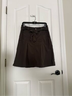 Eddie Bauer Charcoal Gray A-Line Belted Skirt - SzS - NWOT